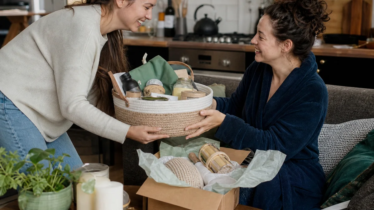 useful gifts for new parents shown in the real-life setting: The baby receives plenty, while the parents need food, rest, and small moments of convenience.