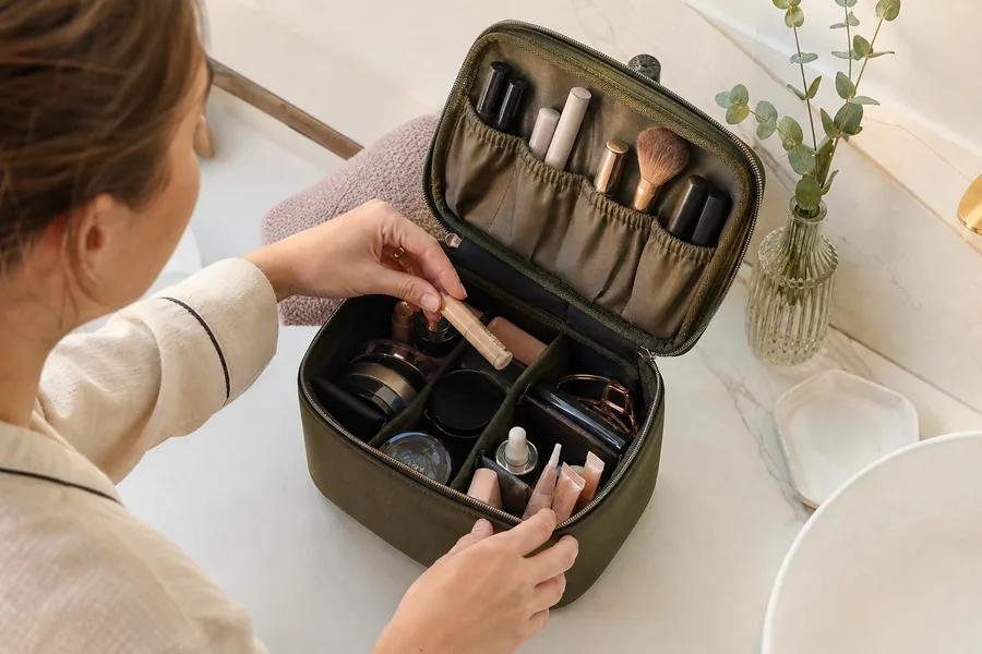 routine-focused beauty shoppers comparing organized makeup bag for the products used every morning should not disappear beneath travel minis and forgotten samples.