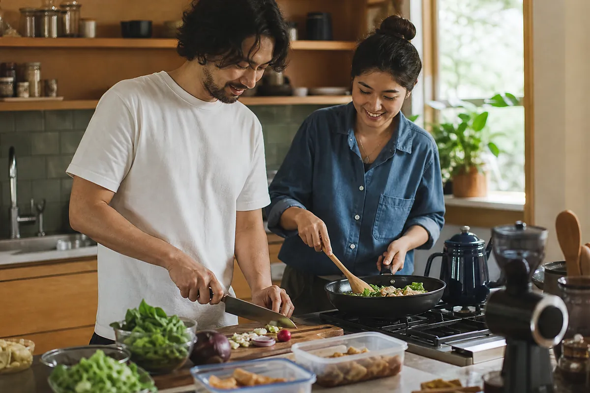quick-meal cooks considering nonstick frying pan in an everyday setting