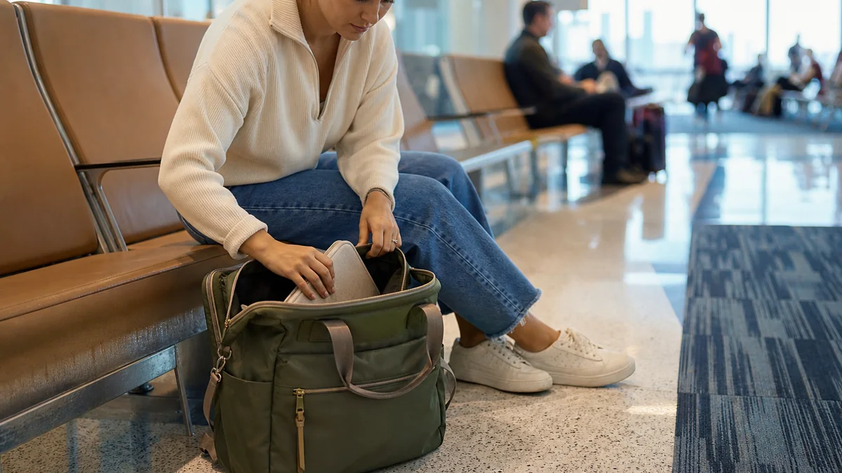 personal item travel bag shown in the real-life setting: A short trip needs one compact bag that clears airline limits and still keeps essentials reachable.