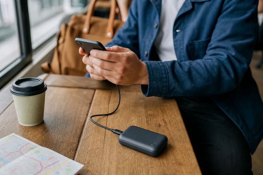 commuters and travelers comparing portable charger usb c for maps, tickets, photos, and messages drain a phone during a full day across town.