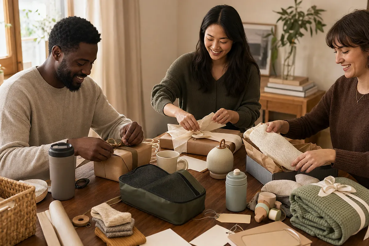 frequent flyers and road trippers considering useful travel gifts in an everyday setting